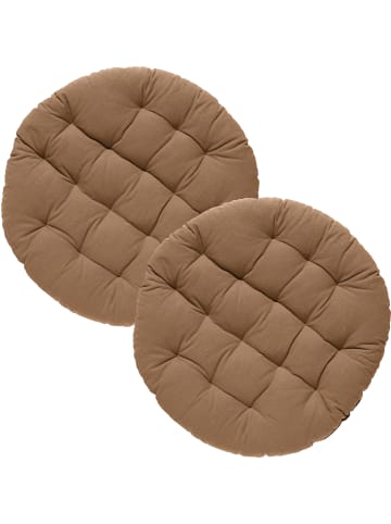 REDBEST Stuhlkissen rund 2er-Pack in braun