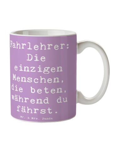 Mr. & Mrs. Panda Keramtiktasse Spruch Fahrlehrer Engel mit Spruch in Lavendeltraum
