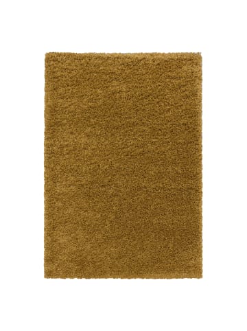 KADIMA DESIGN Teppich Hochflor Shaggy Waschbar Einfarbig SPREE Strapazierfähig in Gold
