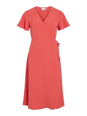 Vila Kleid mit V-Ausschnitt in Paprika