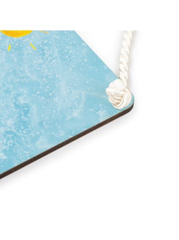 Mr. & Mrs. Panda holzbild Pinguin Surfer ohne Spruch in Eisblau