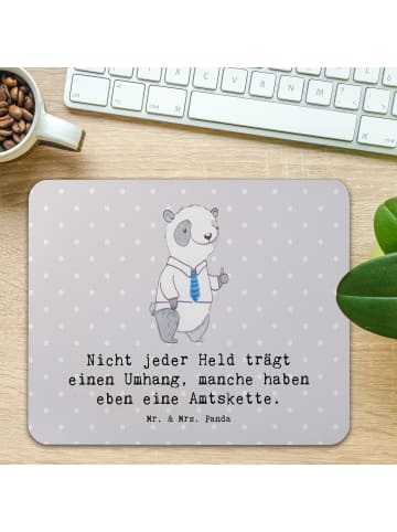 Mr. & Mrs. Panda Maus-Pad Bürgermeister Held mit Spruch in Grau Pastell