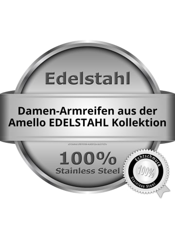 Amello Armband Edelstahl, Keramik Kleeblatt