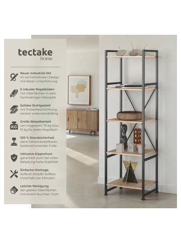 tectake Standregal, inklusive Kippschutz, 47,5 x 34,5 x 151,5 cm