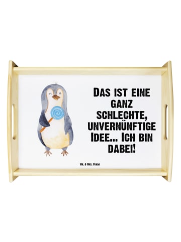 Mr. & Mrs. Panda Serviertablett Pinguin Lolli mit Spruch in Weiß