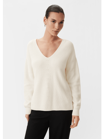 comma Strickpullover langarm in Weiß