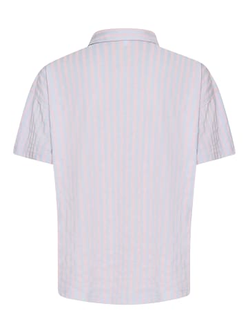 VIVANCE DREAMS Pyjamaoberteil in blau-rosa gestreift