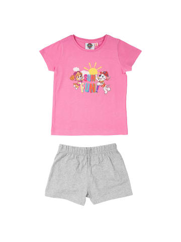 United Labels Paw Patrol Schlafanzug - Sun Fun  Kurzarm in grau/rosa