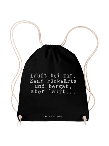 Mr. & Mrs. Panda Sportbeutel Läuft bei mir. Zwar... mit Spruch in Schwarz