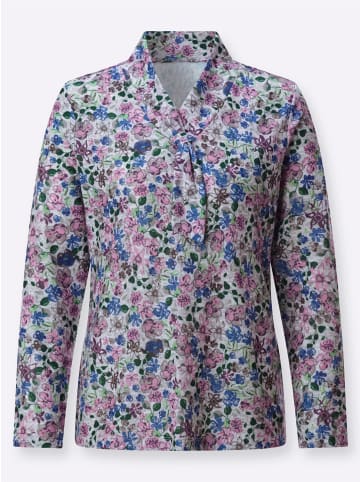 WITT WEIDEN Winter-Shirt in hellgrau-orchidee-bedruckt