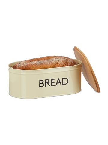 relaxdays Brotkasten in Beige/Natur