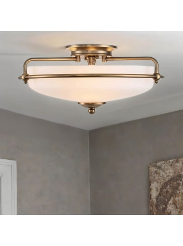 Licht-Erlebnisse Deckenlampe Ø 42.2 x (H)19.4 cm in Messing Antik WeißMessing Antik Weiß