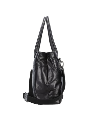 Plevier Rock Amber Schultertasche Leder 43 cm Laptopfach schwarz