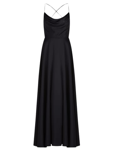 Vera Mont Abendkleid mit Wasserfallausschnitt in Schwarz