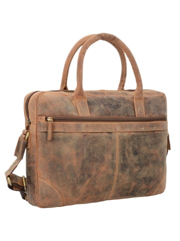 Greenburry Vintage Aktentasche Leder 41 cm Laptopfach nut brown