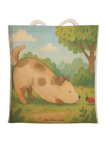 Mr. & Mrs. Panda shopping bag Hund Marienkäfer Design ohne Spruch in Weiß