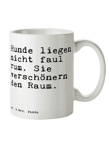 Mr. & Mrs. Panda Kaffeetasse Hunde liegen nicht faul... mit Spruch in Weiß
