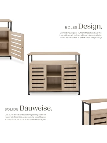 tectake Sideboard Warrington mit höhenverstellbaren Kunststofffüßen, 100 x 37 x 82 cm, I