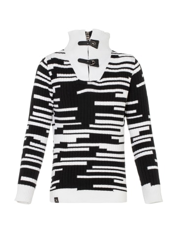 Cipo & Baxx Strickpullover in WHITE-BLACK