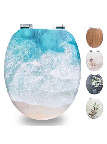 Benkstein WC-Sitz MDF türkis bedruckt  Tide Natur