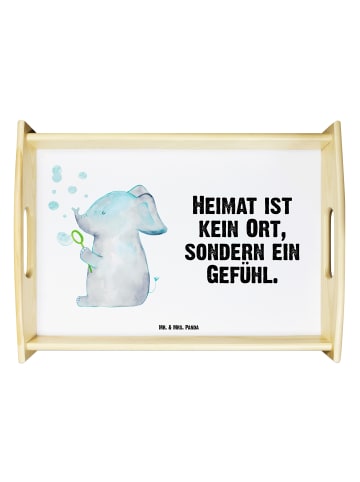 Mr. & Mrs. Panda Servier Tablett Elefant Seifenblasen mit Spruch in Weiß
