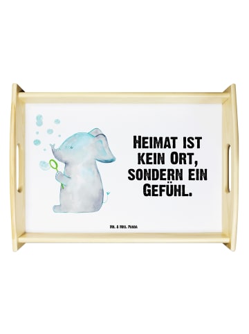 Mr. & Mrs. Panda Serviertablett Elefant Seifenblasen mit Spruch in Weiß