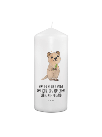 Mr. & Mrs. Panda Trauerkerze Quokka Happy mit Spruch in Weiß