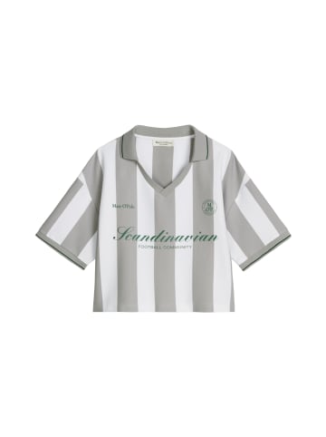 Marc O'Polo MOP Club '67 Football Trikot Shirt, Cropped, Striped in Weiß