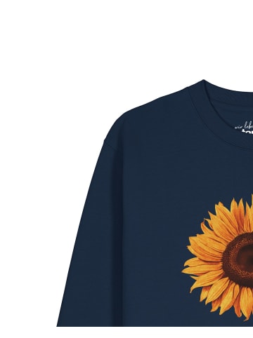 wat? Apparel Sweatshirt Sonnenblume in Dunkelblau