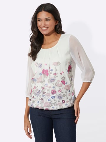 Sieh an! Tunika in ecru-hortensie-bedruckt