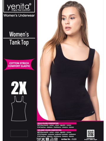 Yenita® Tank Top (2er Set) Modern-Collection in schwarz