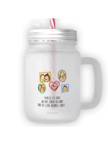 Mr. & Mrs. Panda Blümchentailglas Igel Familie mit Spruch in Transparent