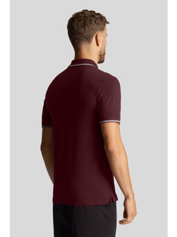 Lyle & Scott Poloshirt in Bordeaux/Mittelgrau meliert