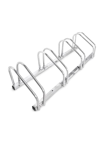 relaxdays 3 x Fahrradständer in Silber - (B)100 x (H)26 x (T)32 cm