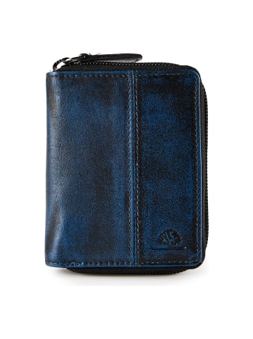 Greenburry Destressed Geldbörse RFID Schutz Leder 10.5 cm in navy blue