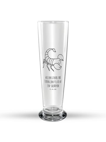Mr. & Mrs. Panda Bierglas Sternzeichen Skorpion mit Spruch in Transparent