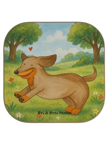 Mr. & Mrs. Panda Untersetzer Tasse Hund Dackel Design ohne Spruch in Weiß