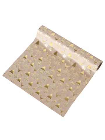 Boltze Läufer aus Polyester mit Weihnachtsmotiv NAINA in Beige, 35 x 0,1 x 152 cm