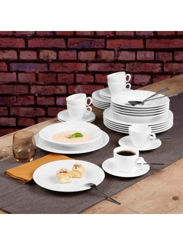 Seltmann Weiden 30er Set Kombiservice Trio Uni weiß in weiß