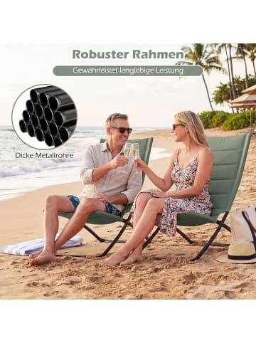 COSTWAY Liegestuhl klappbar 2er Set in Grün