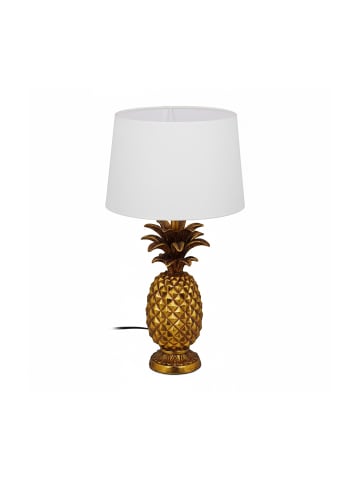 relaxdays Tischlampe Ananas in Gold - (H)54 x Ø 30 cm
