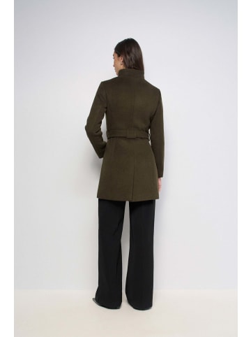 Salsa Jeans Wollmantel Button Detail in Dark Green V1