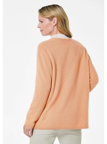 GOLDNER Kurzgröße:  Cardigan in langer offener Form in pfirsich
