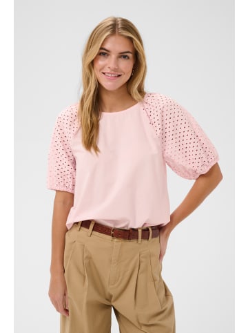 SAINT TROPEZ Kurzarm-Bluse PalaSZ Lockere Passform in Chalk Pink