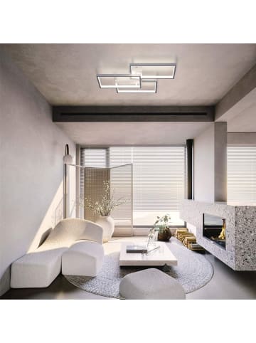 ZMH LED Deckenleuchte in Weiß dimmbar 63W Modern Wohnzimmerlampe aus Metall