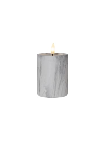 STAR Trading LED Blockkerze ,Flamme Marble, Batterie, Timer, Beton, Marmor-Optik,