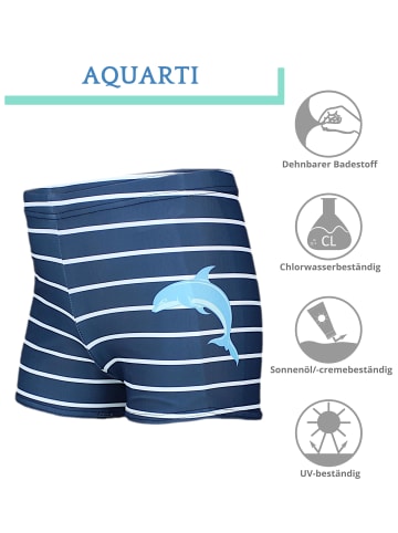 Aquarti Badehose in blau/weiß