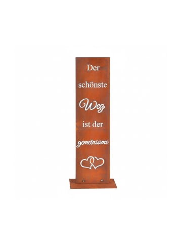 relaxdays Gartendeko "Der schönste Weg" in Braun - (B)20 x (H)55 x (T)15 cm
