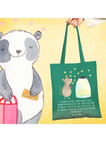 Mr. & Mrs. Panda Shopping Bag Maus Sterne mit Spruch in Mint