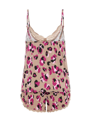 LASCANA Shorty in pink-beiger Leoprint